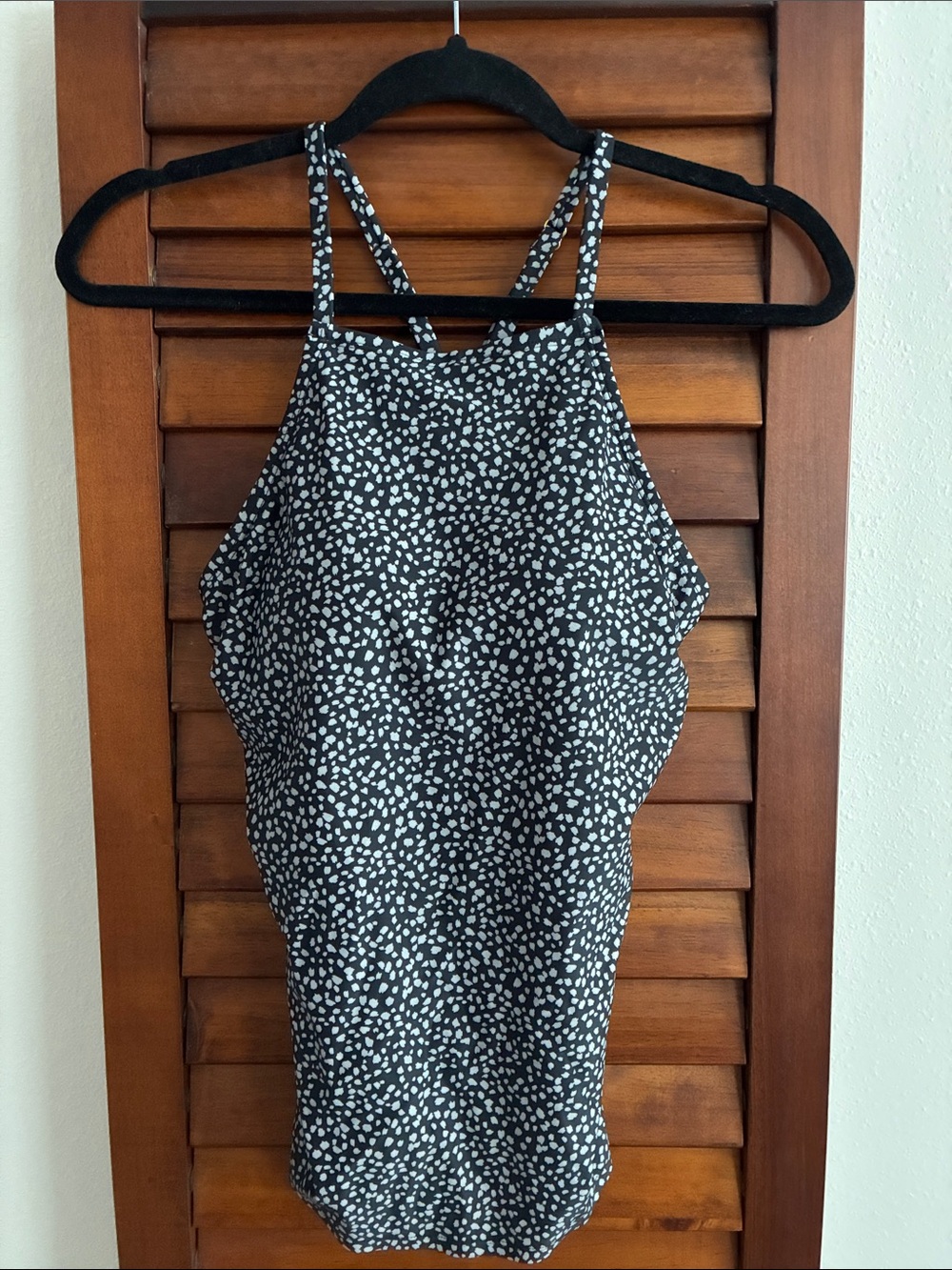 Kona Sol Tankini Top Black and Gray Speckled